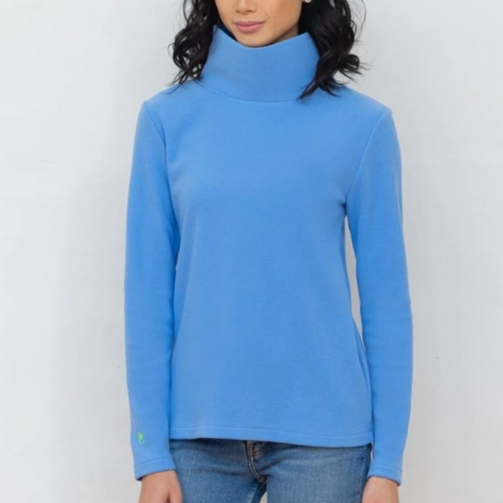 Dudley Stephens Greenpoint Turtleneck in Terry Fleece Periwinkle